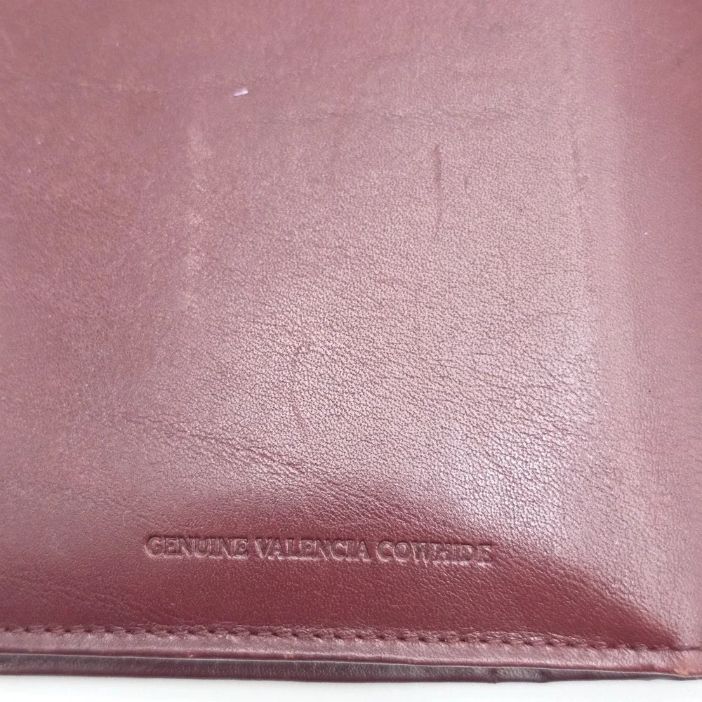 Vintage MANHATTAN LIMITED Leather Bifold Wallet Passport Travel Classic Burgundy